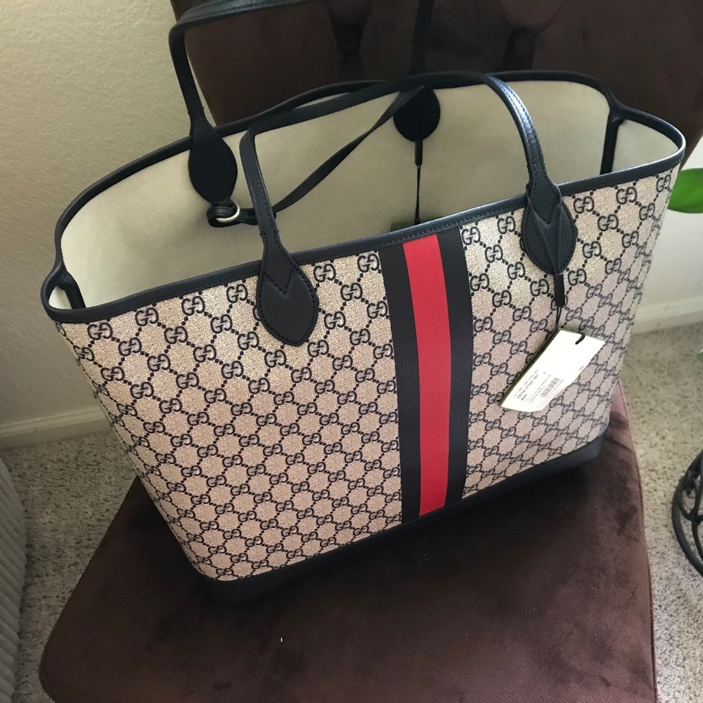 Ophidia Gucci large tote bag beige & blue
